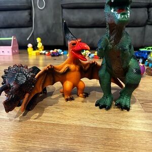 Dinosaur rubbery toys set of 3